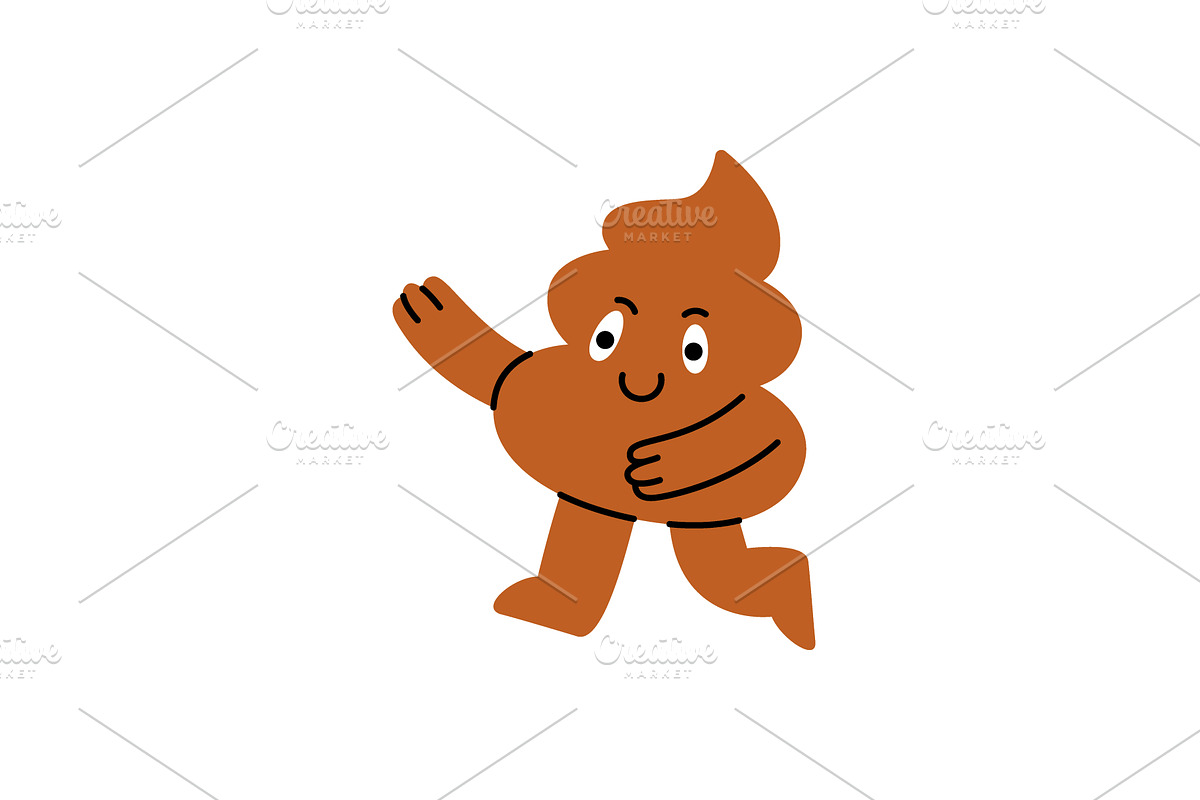 Playful cartoon poop character, a Texture Illustration by GraphiShop