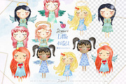 Baby Girl, Watercolor Angels png 030, an Illustration by Drawberx (Thumbnail 4 of 9)