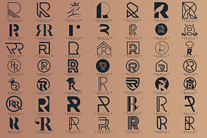 Letter R Logo Bundle RR Monogram Set