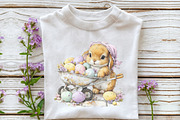 Whimsical Easter Bunny Clipart, an Illustration by OK Design (Thumbnail 6 of 6)