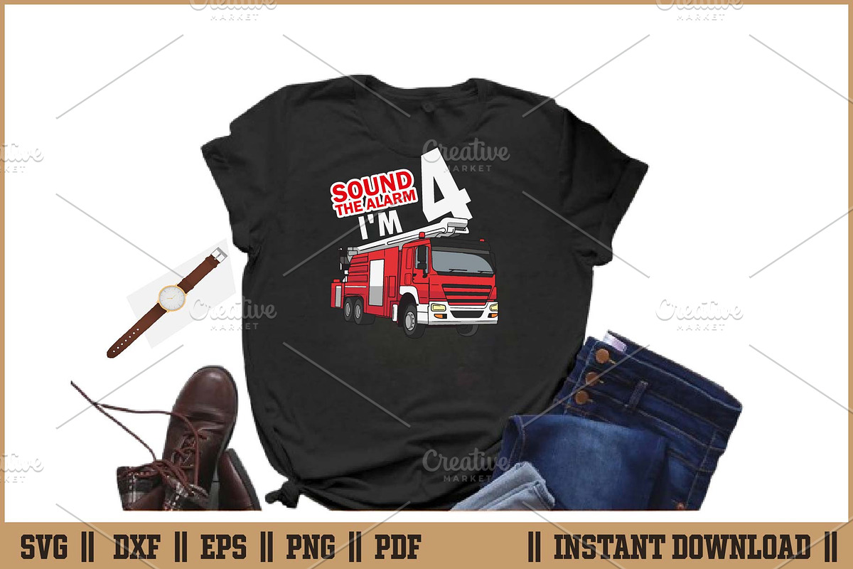 Sound The Alarm I’m 4 - Firefighter, an Illustration by Handy Arts Studio (Photo 2 of 3)