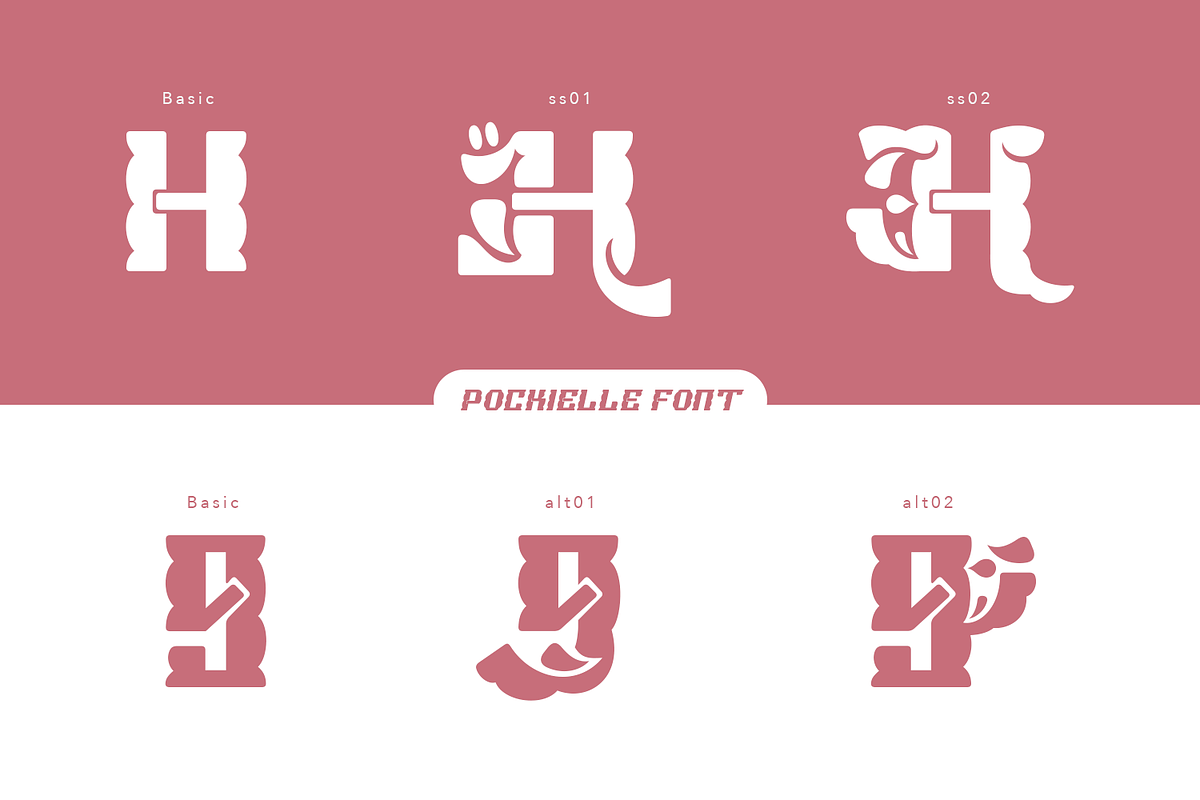 Pockielle - Bold Display Font, a Symbol Font by madeDeduk (Photo 5 of 10)