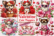 Valentine Cute Puppies Clipart, a Seasonal Illustration by Craft Nest (Thumbnail 1 of 5)