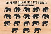 Elephant SVG Silhouette Clipart Set, a Person Illustration by Gfx Expert Team (Thumbnail 1 of 3)