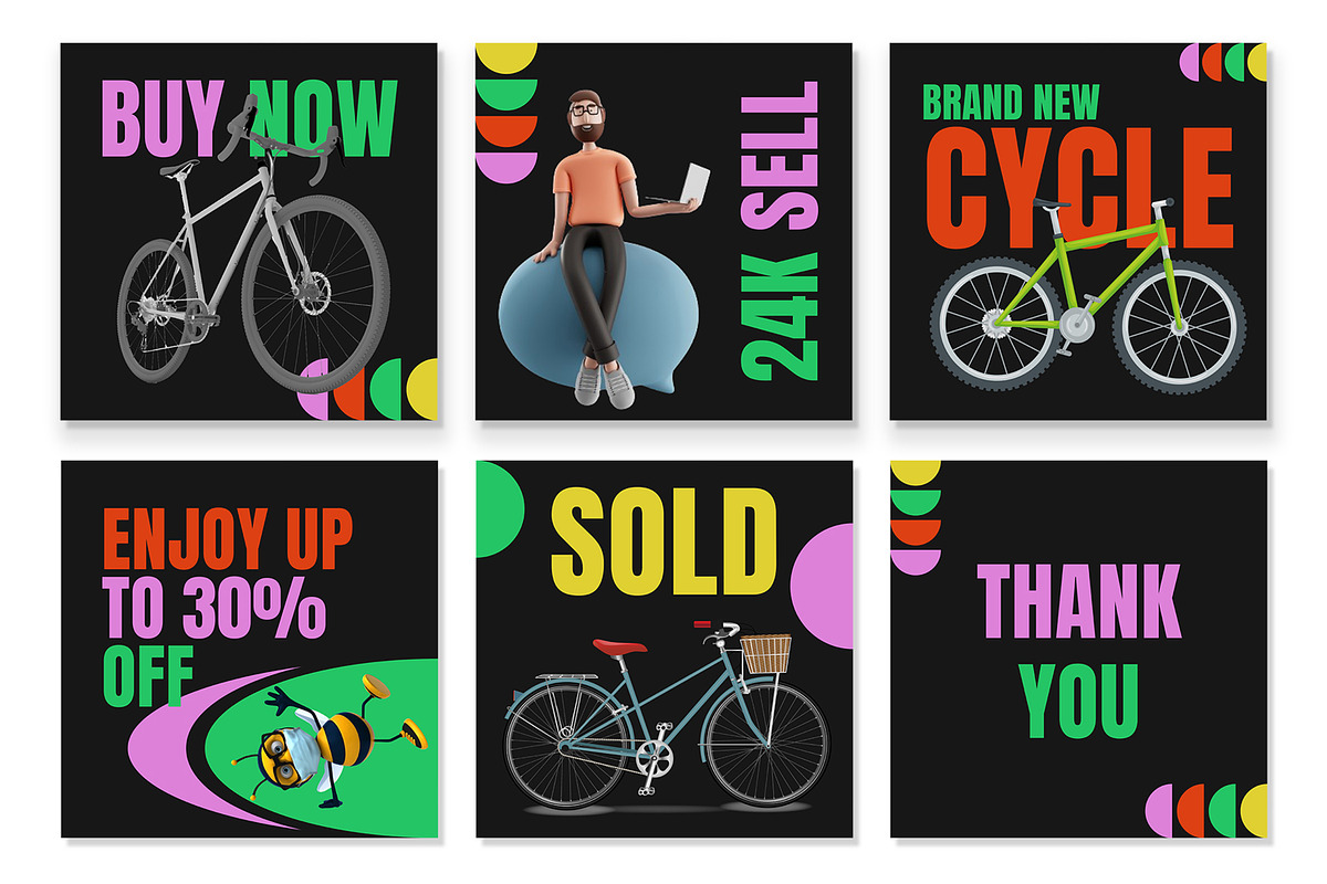 Cycle Sale Offer Social Media Post, an UI Kit Template by CreativeShaper (Photo 3 of 3)