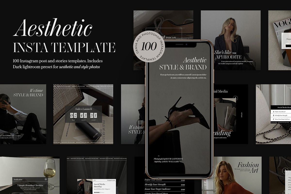 200 Instagram Aesthetic Bundle, a Social Media Template by Instprofi | Studio Estimo (Photo 2 of 17)