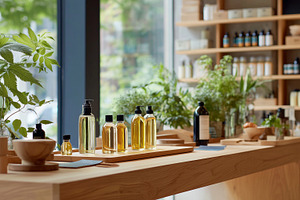 Modern eco shop interior with glass, an Architecture Photo by MistyDay