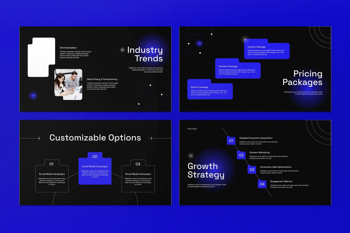 Black Pitch Deck Google Slide, a Presentation Template by graphicook (Photo 4 of 5)