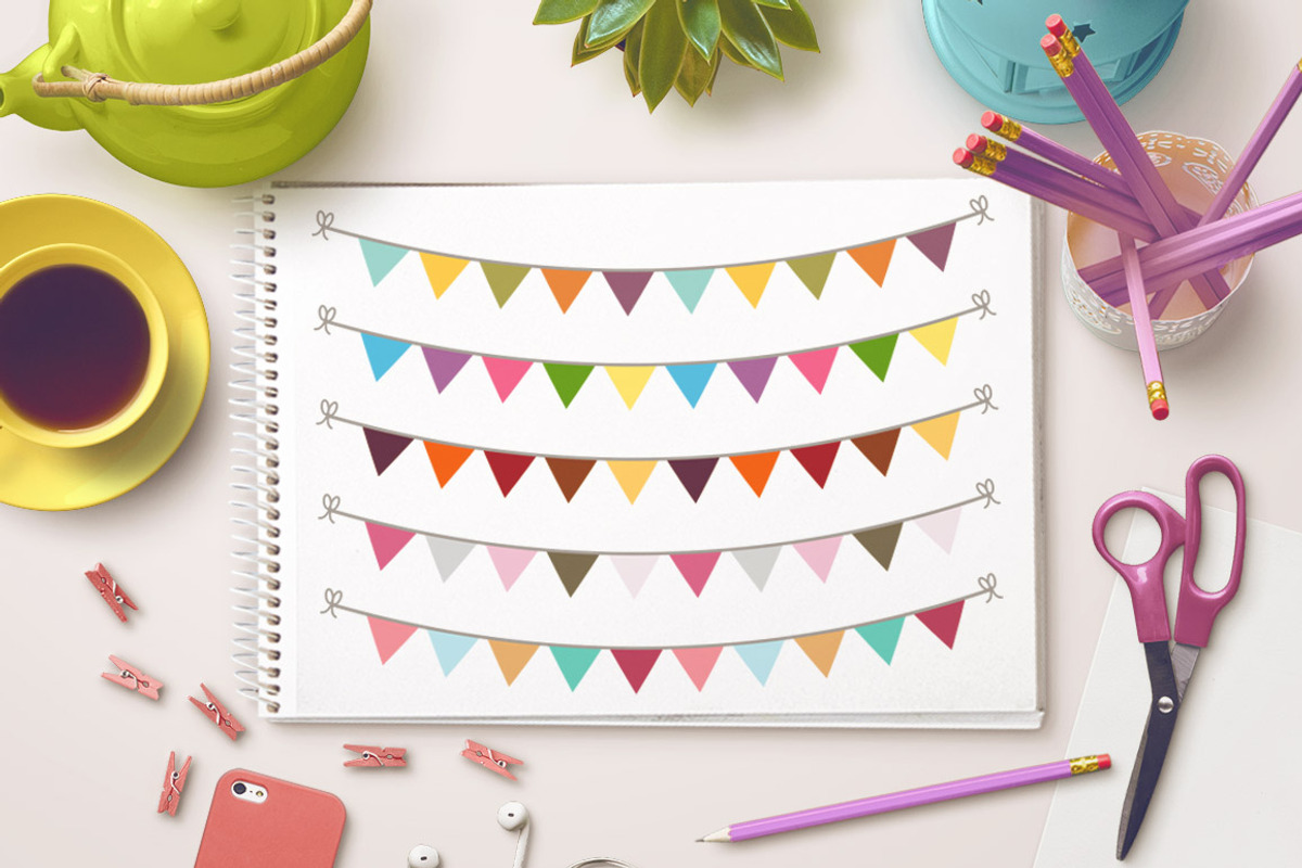 Bunting Banner Clipart, an Illustration by The Digital Download Shop (Photo 2 of 6)