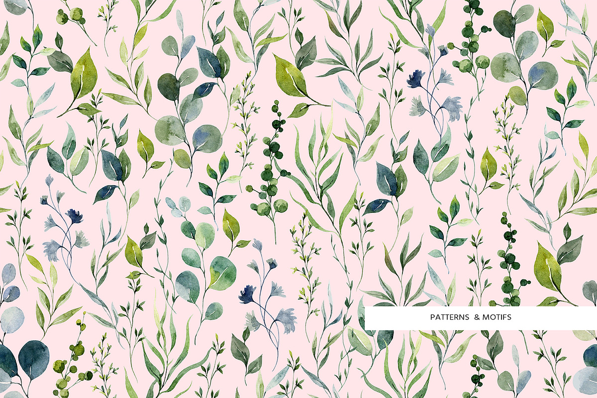 Eucalyptus. Watercolor collection., a Pattern Graphic by HannaStudio (Photo 9 of 9)