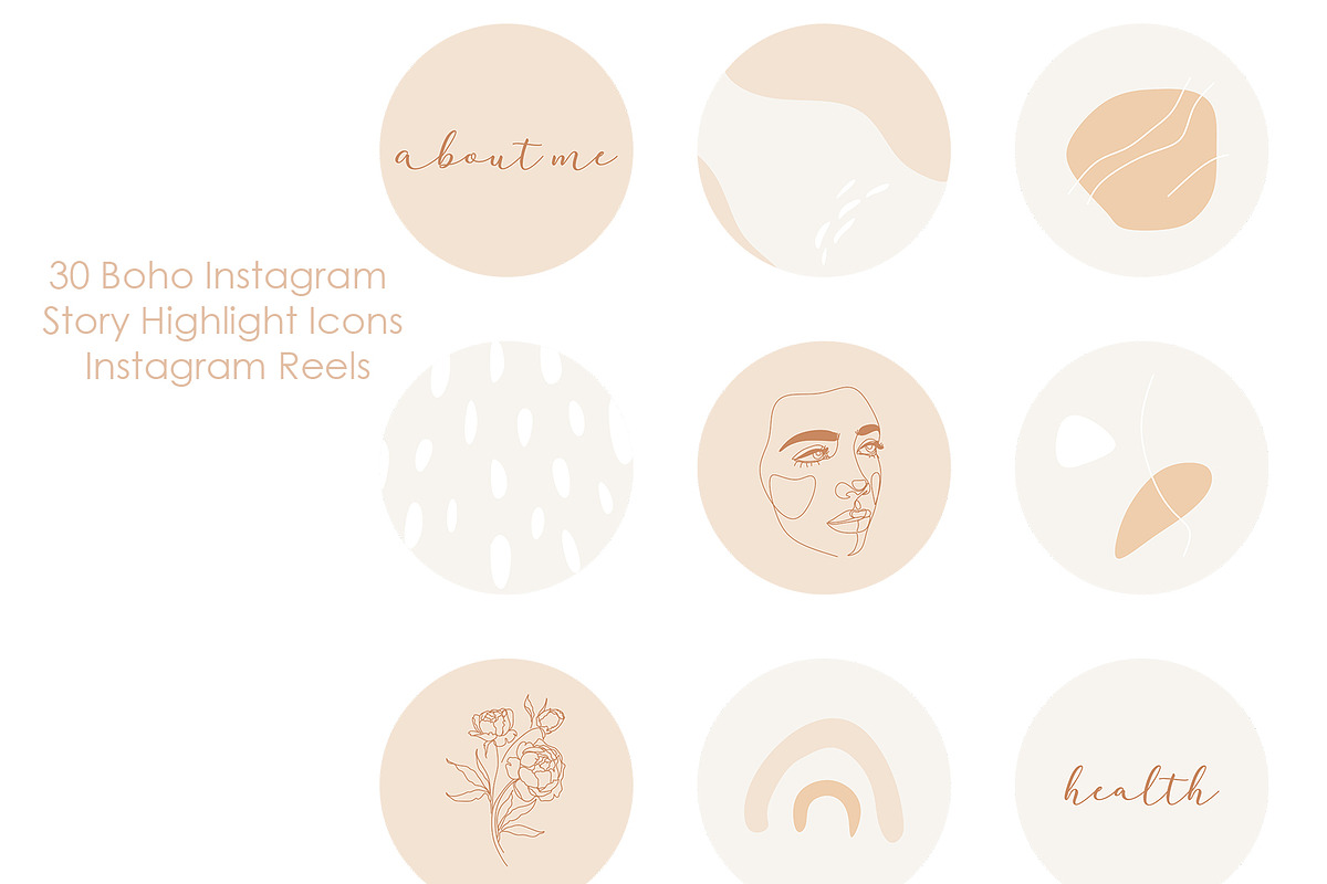 Neutral Bohemian Insta Story icons, a Social Media Template by velychko.ua (Photo 5 of 9)