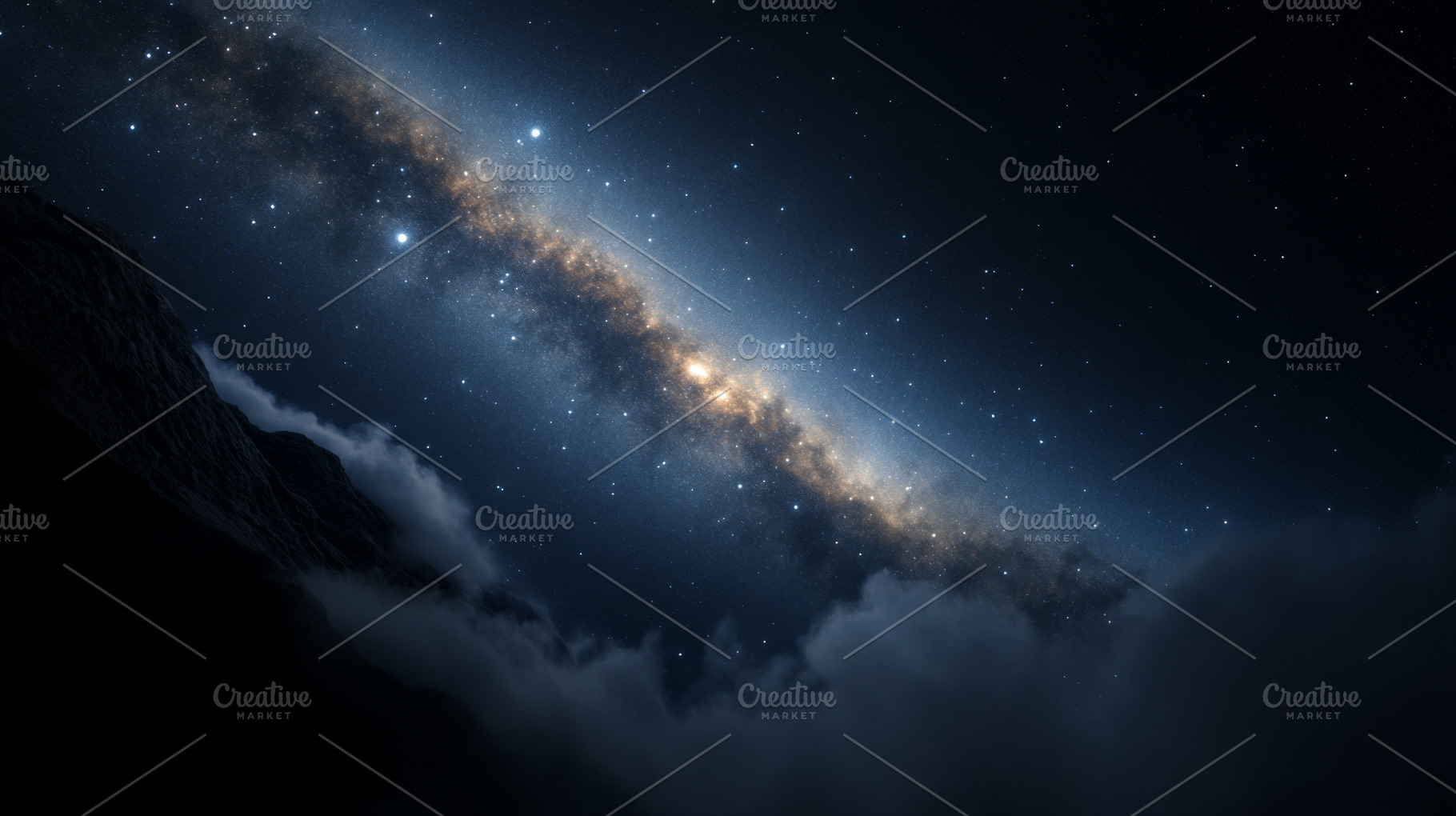 Milky Way galaxy over mountains and, a Photo by Dvoevnore photos