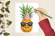 Funny Fruit Clipart Bundle, an Illustration by RobertsArt (Thumbnail 2 of 7)