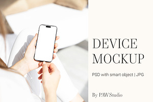Device Mockup Phone In Hand, an iPhone Mockup by PawMockups