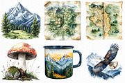 Watercolor Mountain Hiking Clipart, an Illustration by Craft Nest (Thumbnail 4 of 6)