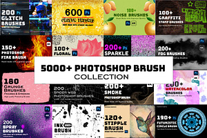 5000+ Photoshop Brushes Mega Bundle, a Brush Add-On by Chipshpow Graphics