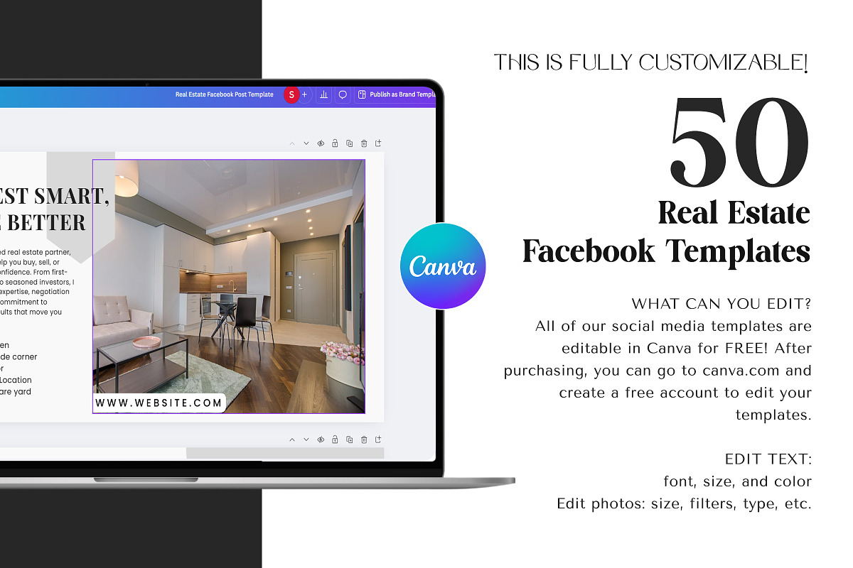Real Estate Canva Facebook Template, a Social Media Template by Snapybiz (Photo 3 of 10)