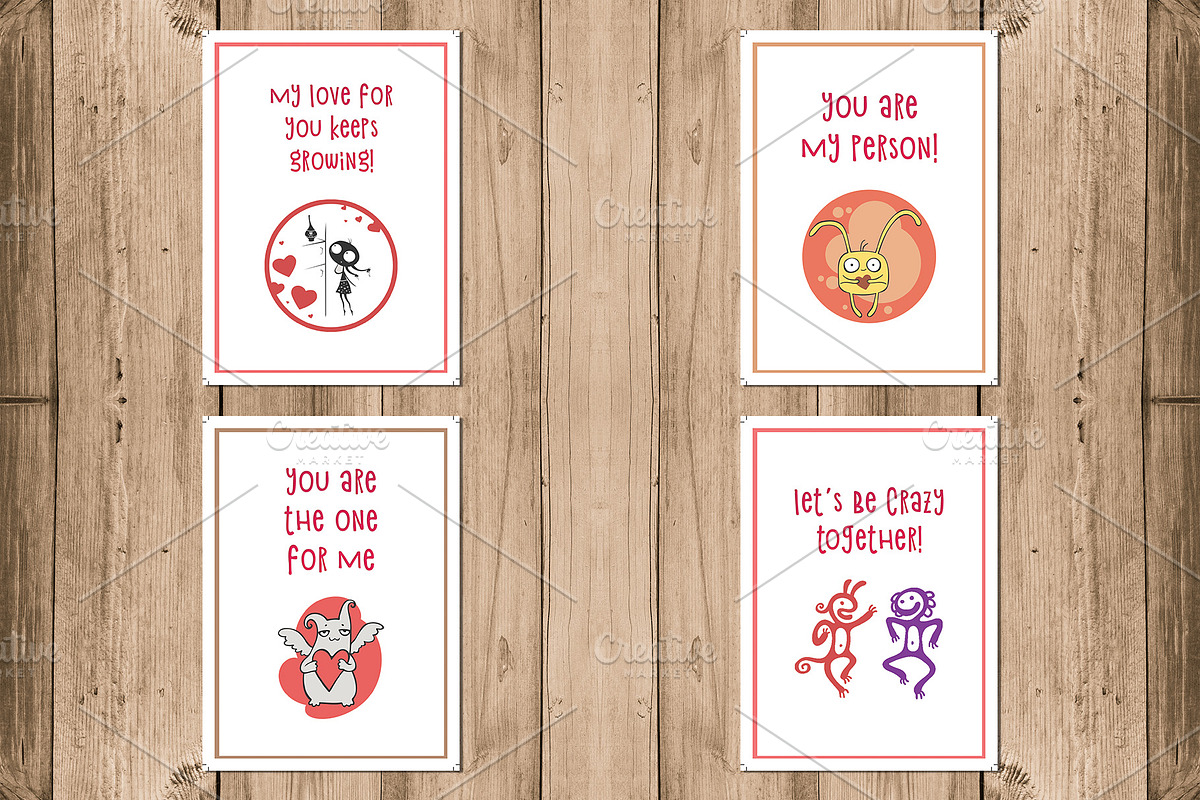 6 Valentine's Day Cards, a Card Template by Cyrah's Collection (Photo 2 of 3)