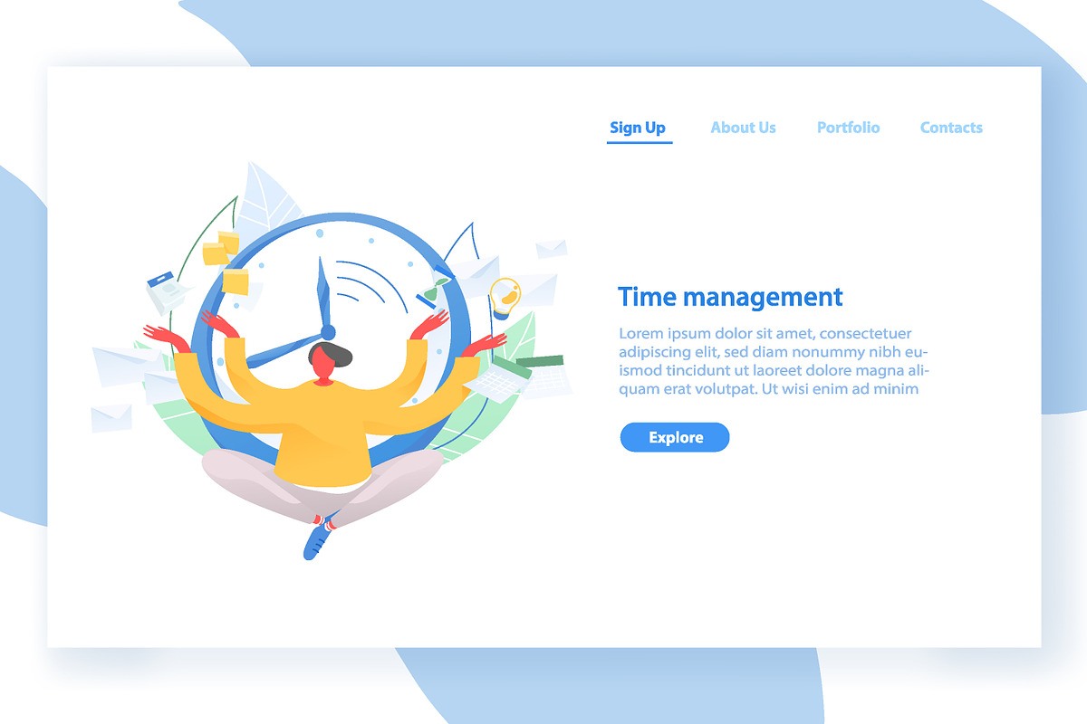 Time management concept banner, a Work Illustration by Good Studio (Photo 1 of 3)