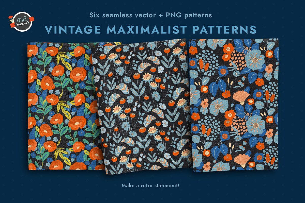 Vintage Maximalist Seamless Patterns, a Pattern Graphic by Mels Brushes (Photo 1 of 4)