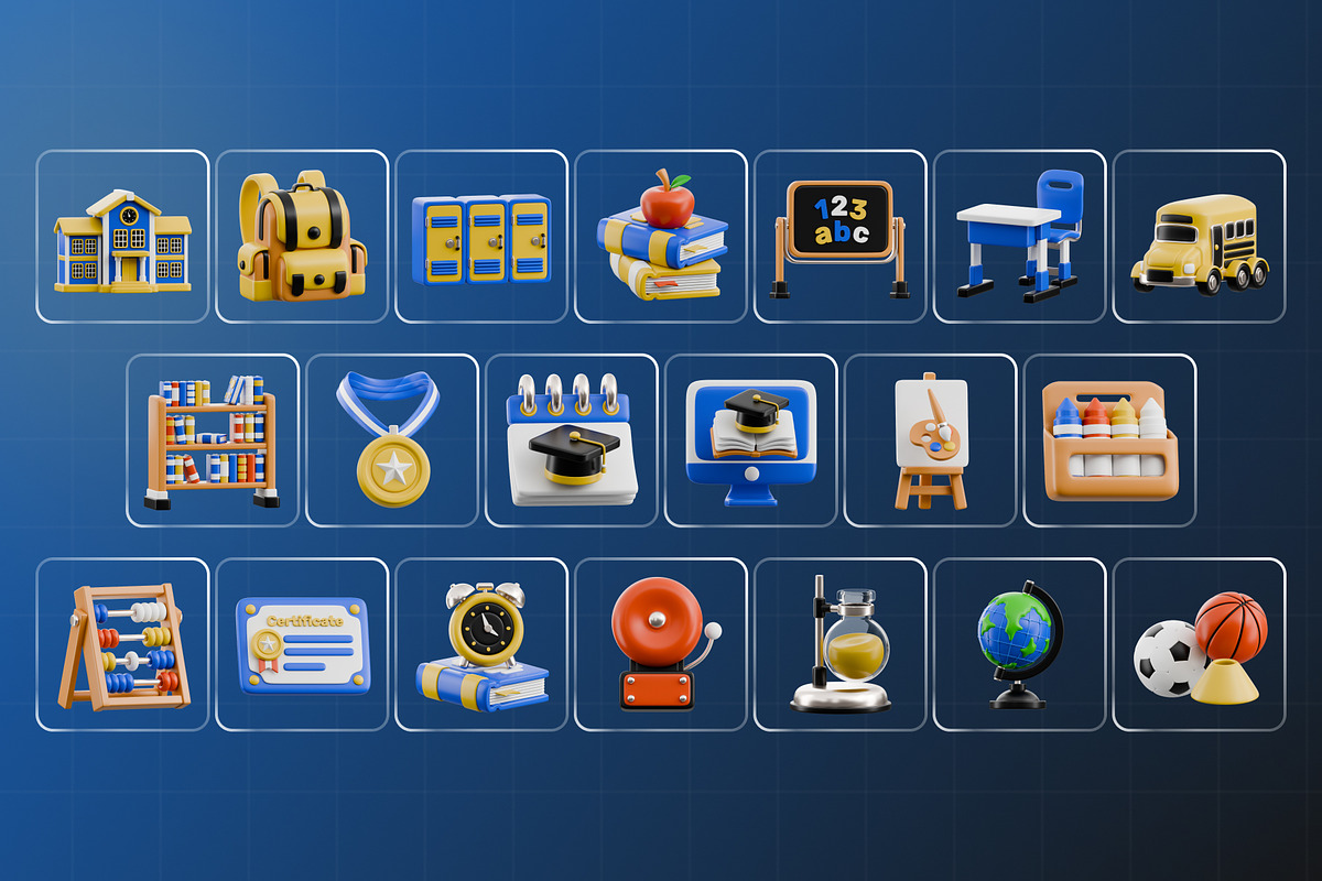 Kids Back to School 3D Icon Pack, an Object 3D Model by Haps Space (Photo 4 of 4)