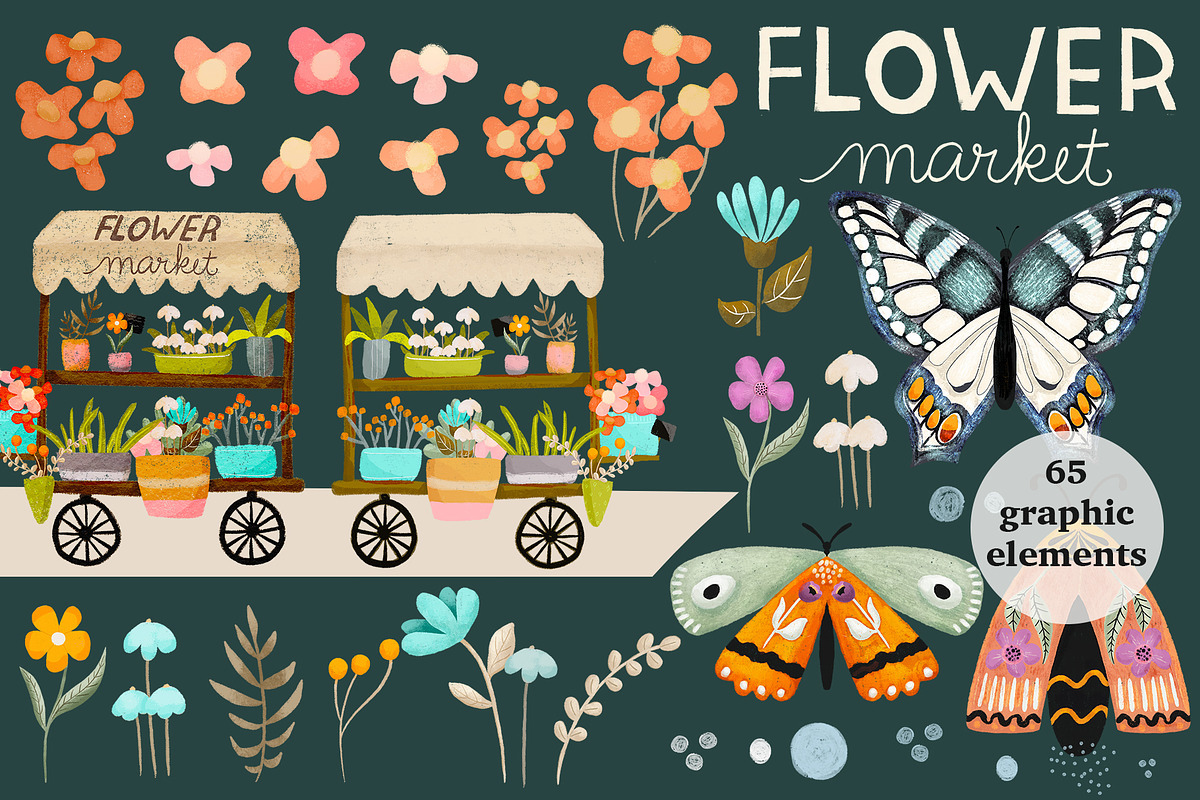 The Flower Market Collection, a Pattern Graphic by Bridgett Stahlman Design (Photo 2 of 10)