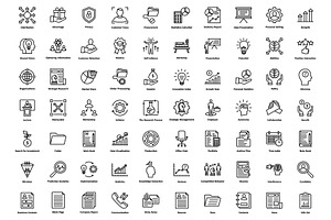 1275 Business Startup Line Icons