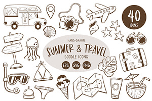 Doodle Summer Icon Set