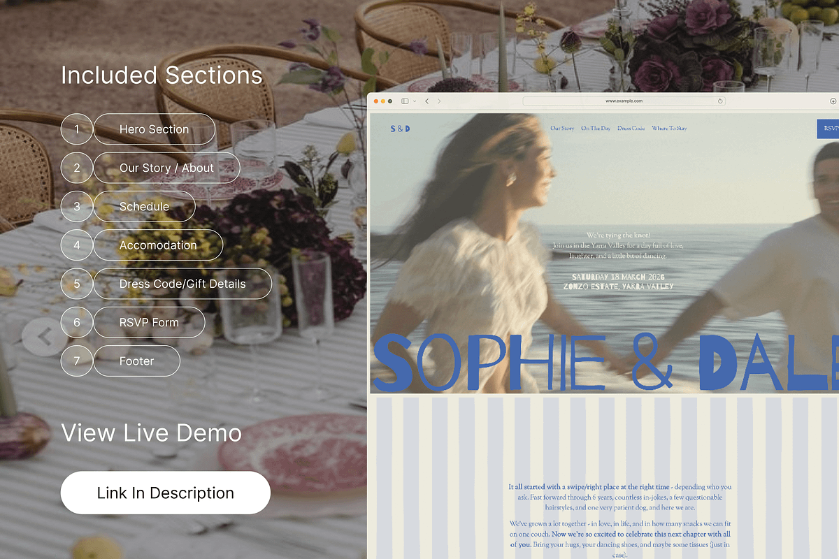 Vallea – Coastal Wedding Template, a Squarespace Template by WebInAWeek (Photo 2 of 6)
