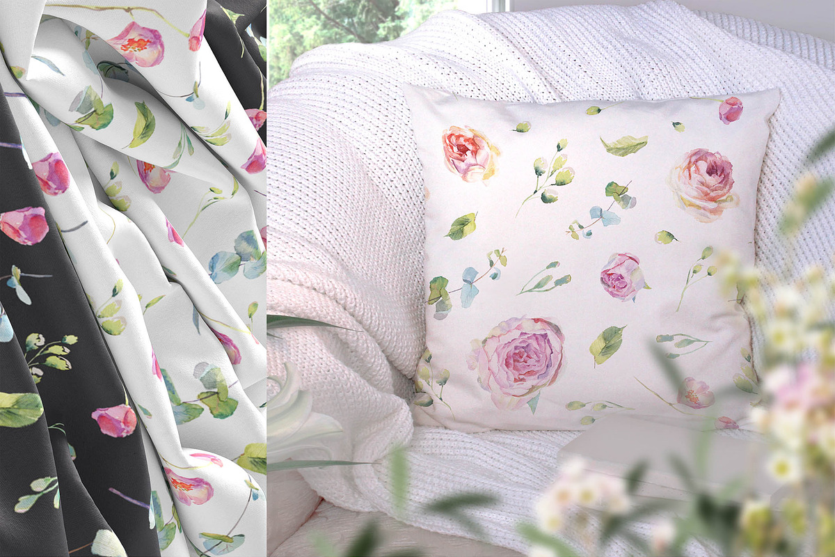 Rose Garden Watercolor Set, a Decorative Illustration by Eva Katerina (Photo 7 of 9)