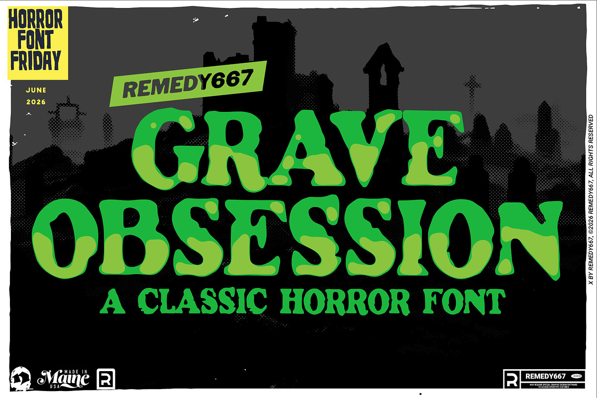 Grave Obsession - Grunge Font, a Serif Font by Remedy667 (Photo 1 of 9)
