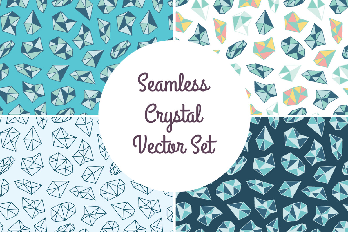 Seamless Crystal Backgrounds, a Pattern Graphic by Evgeniya Dzhumm (Photo 1 of 2)