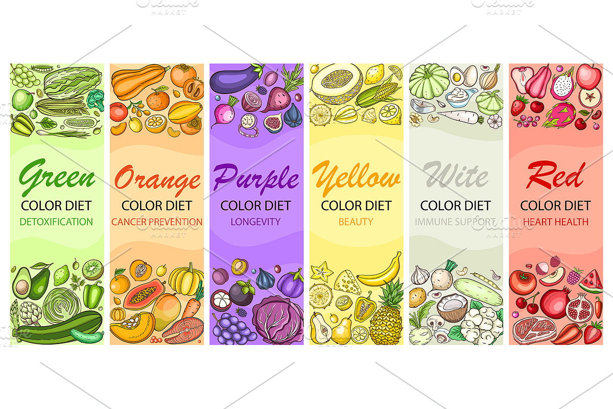 Color diet infographics and patterns, a Food Illustration by Artspace (Photo 5 of 6)