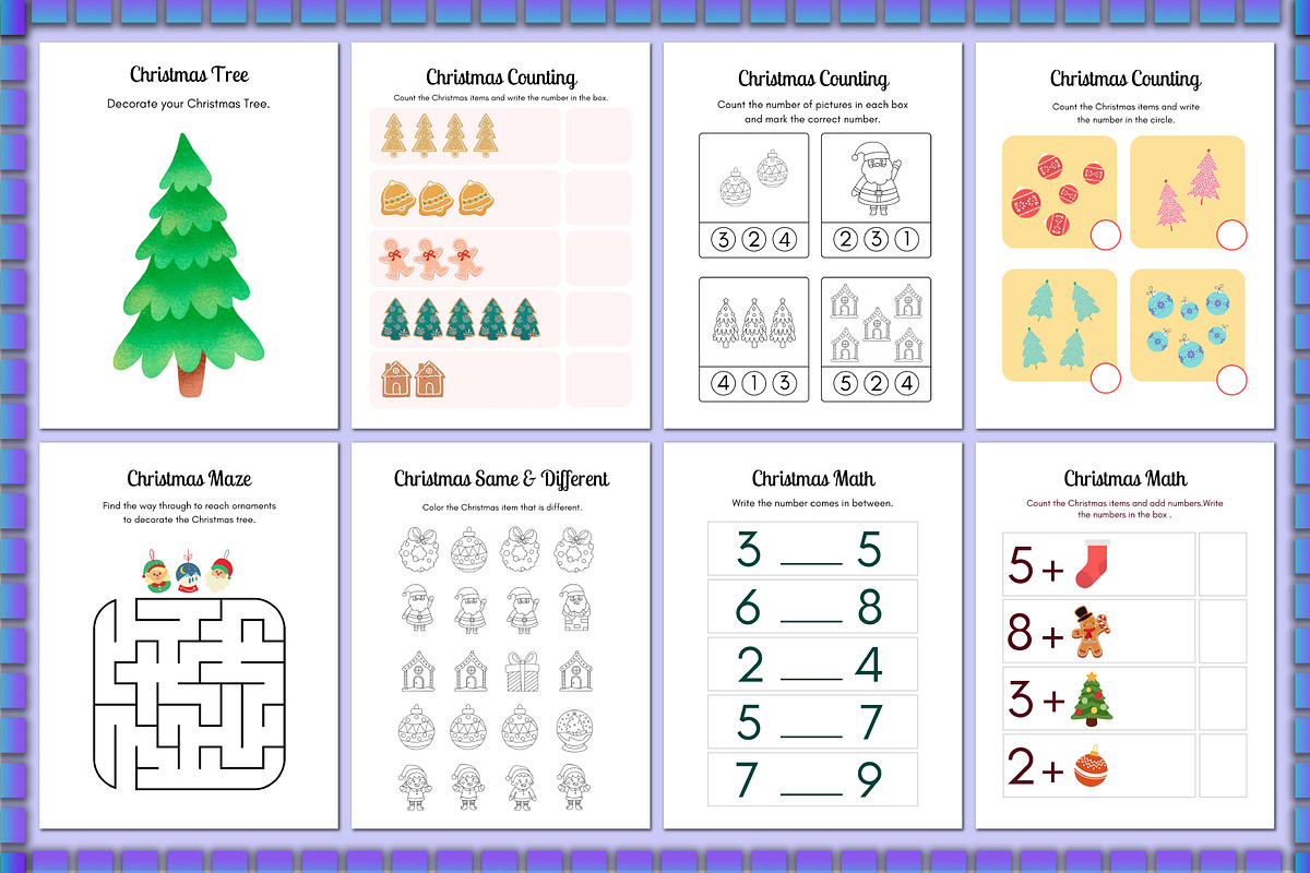 Christmas Activity Book For Kids, a Stationery Template by Shumaya (Photo 3 of 6)
