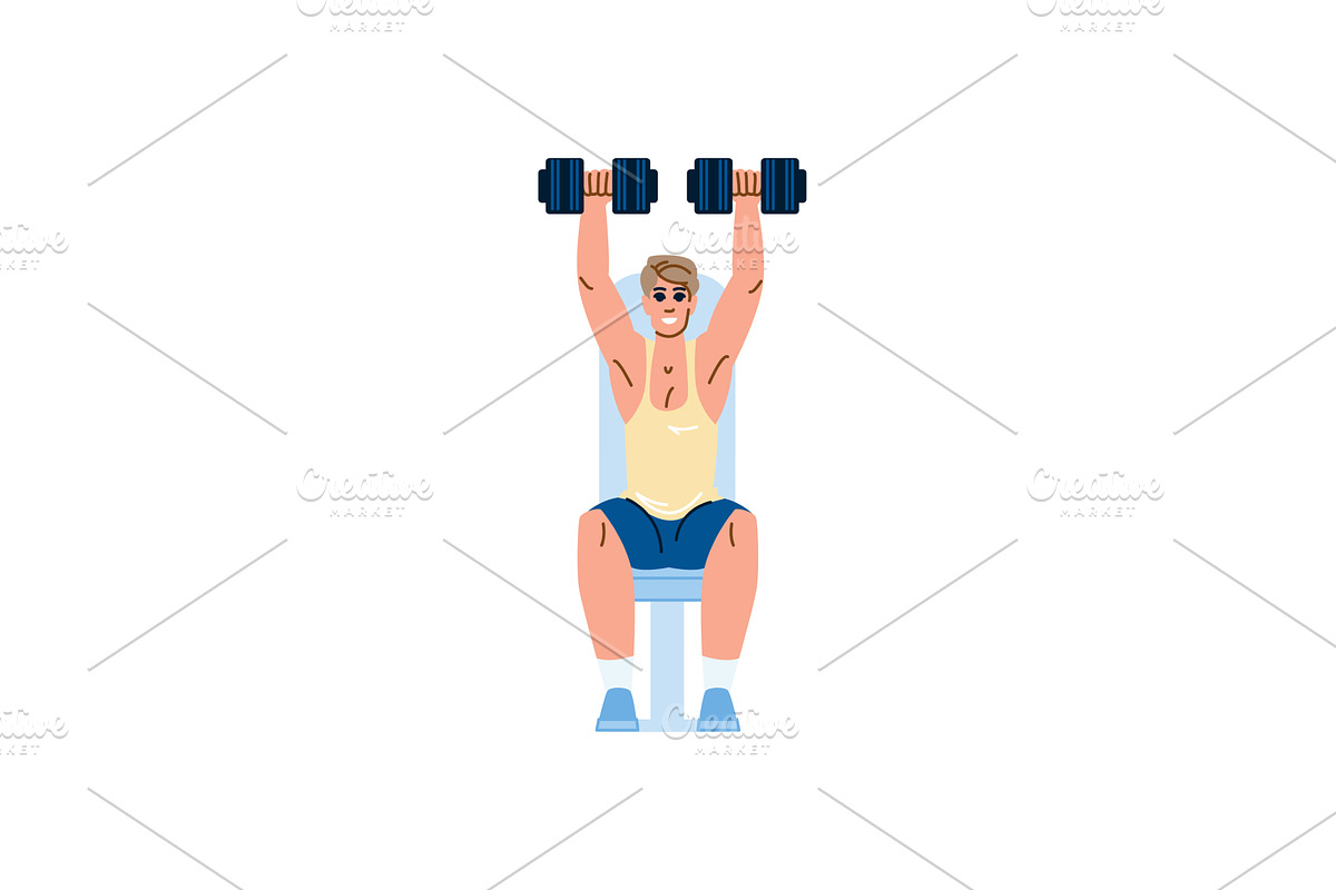 Determined bodybuilder lifting, a Sport Illustration by pikepicture