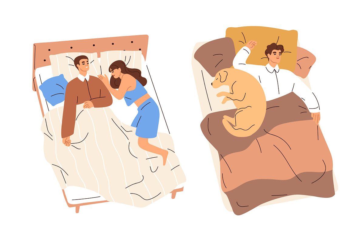 People sleeping in cozy beds set, a Person Illustration by Good Studio (Photo 4 of 8)