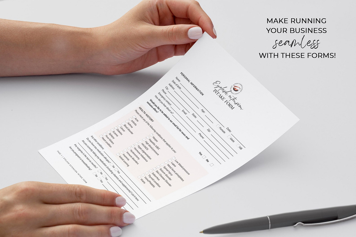 Professional Eyelash Extension Forms, a Design Template by SwitzerShop (Photo 5 of 10)