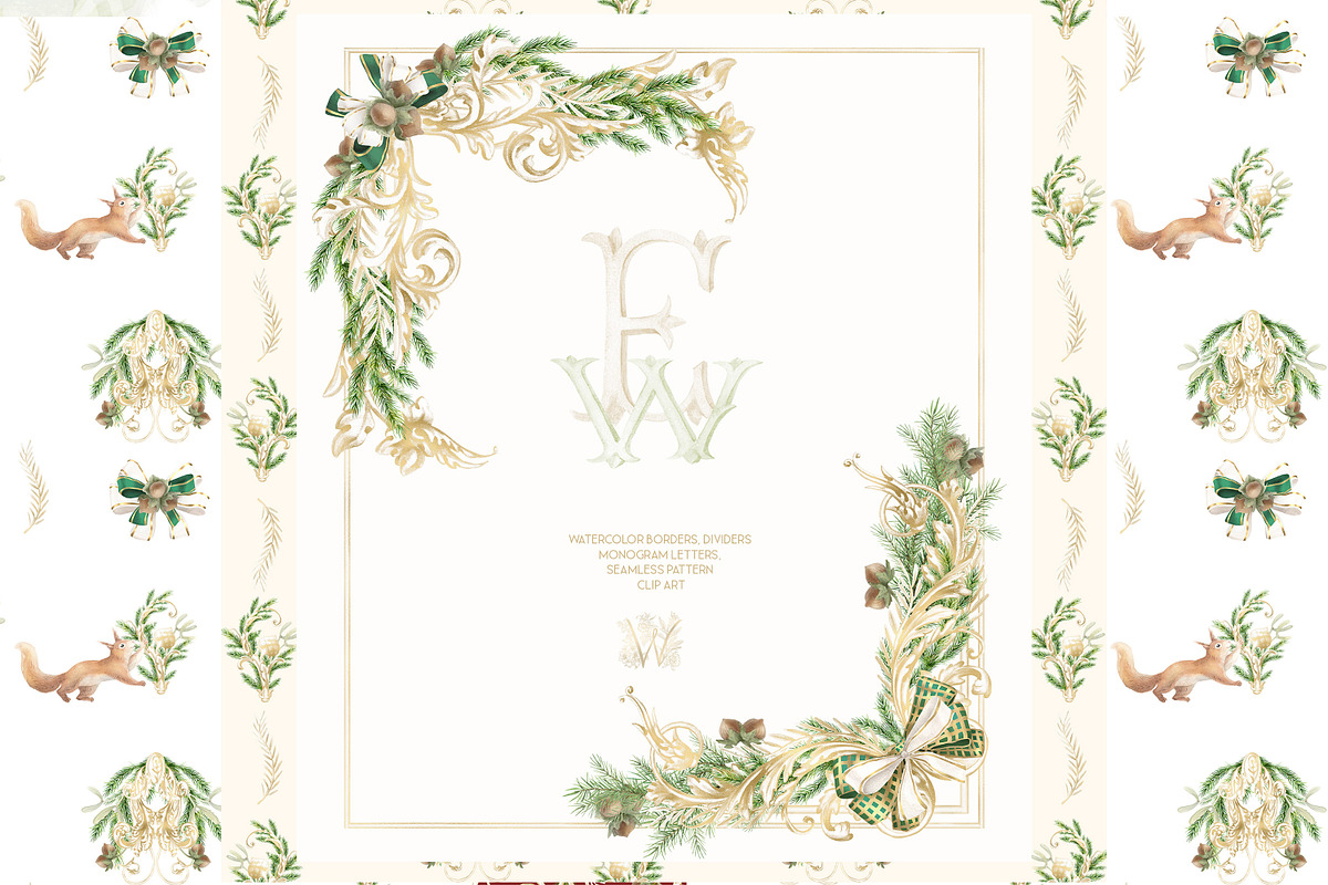 Winter Wedding Crest, Christmas png, a Decorative Illustration by WonderWonder (Photo 8 of 9)