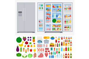 Refrigerator full of different