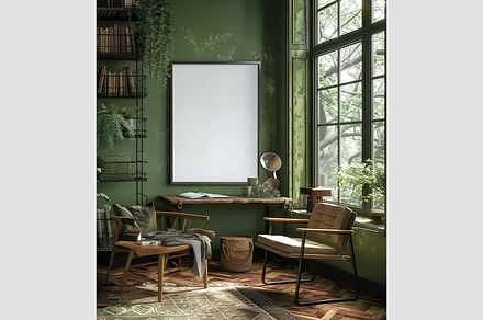 Mockup Frame, mid-century Style, an Architecture Photo by GFXCity