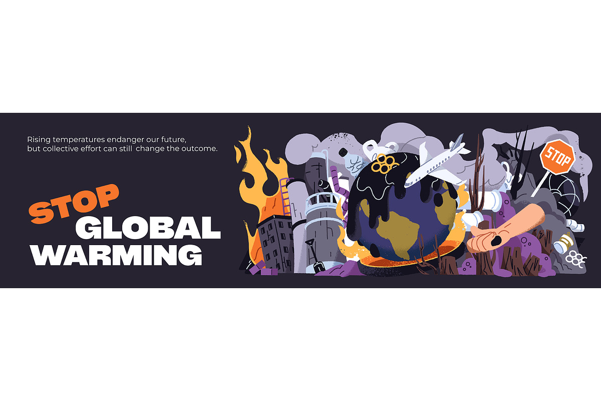 Global warming banners, posters, a Technology Illustration by PaperTrident (Photo 3 of 3)