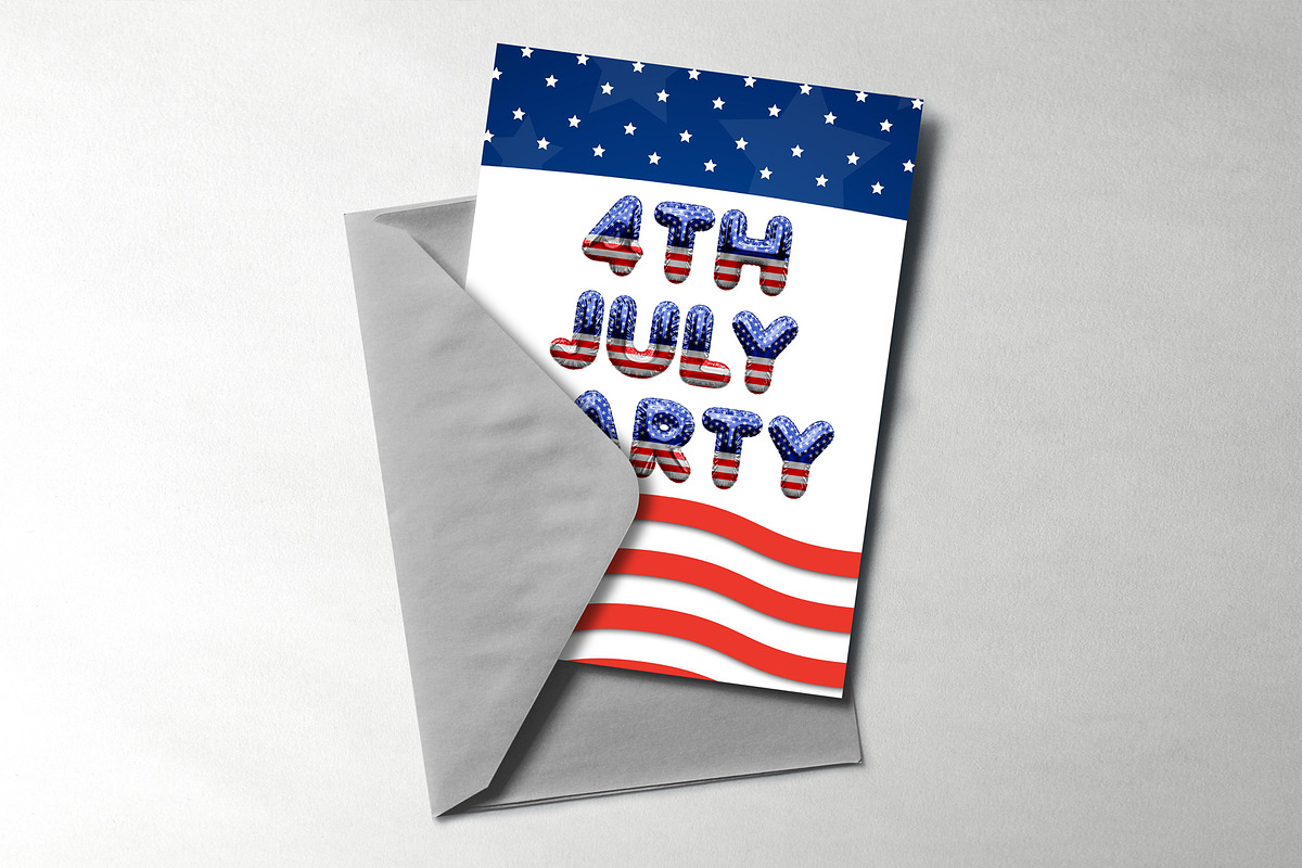 PATRIOT - USA flag foil balloon font preview 2