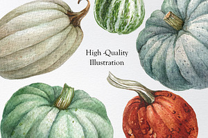 Watercolor Pumpkin Clipart