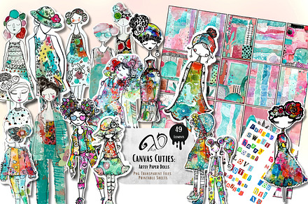 Canvas Cuties: Artsy Paper Dolls, a Person Illustration by NiiiNArt
