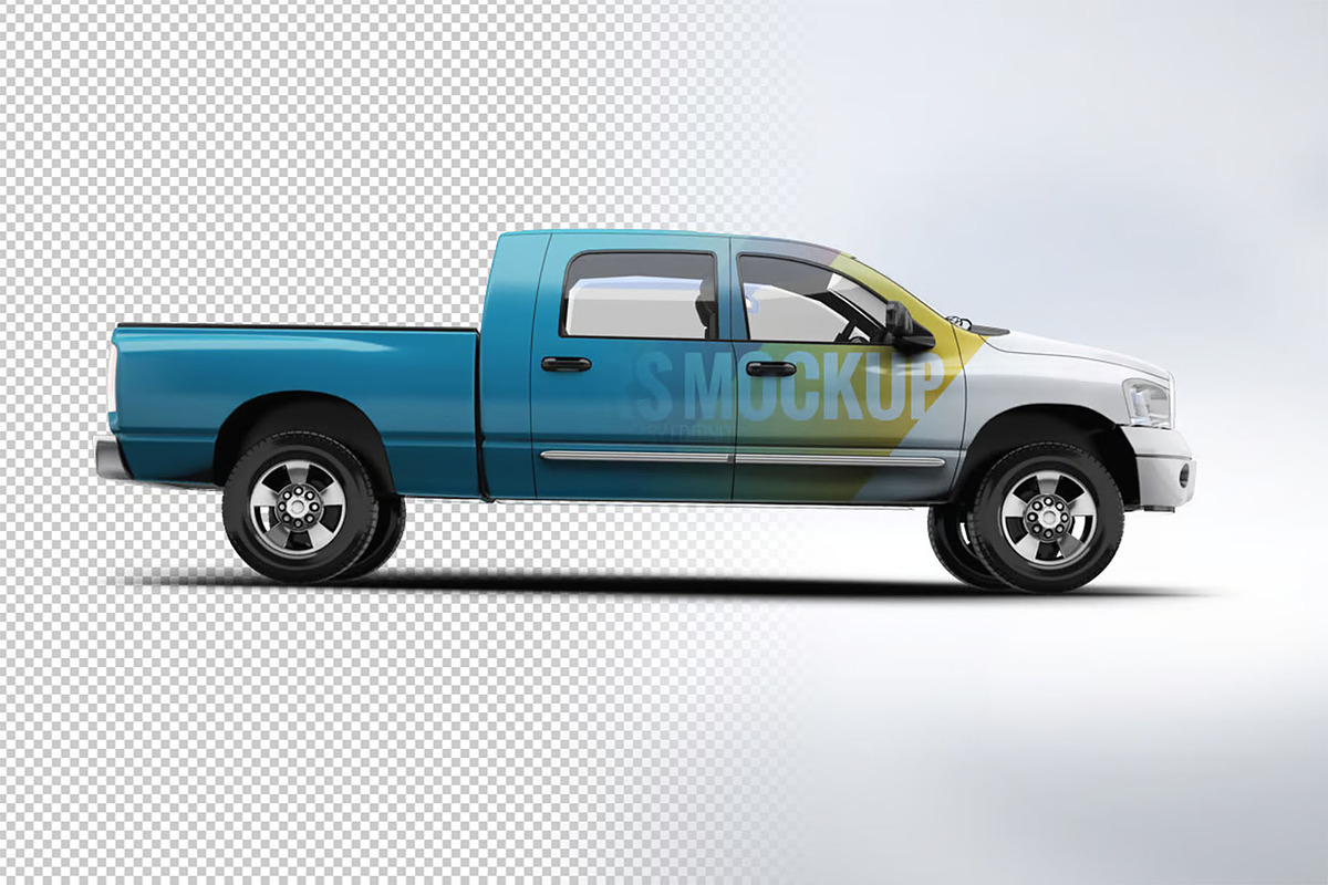 Pickup Truck Mock-Up, an Advertising Mockup by Hubzway (Photo 5 of 8)