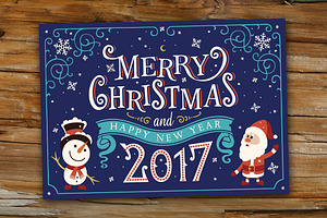 2017 Merry Christmas Greetings Card., a Card Template by Azat1976