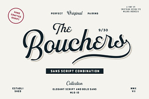 Bouchers Script 2.0, a Script Font by Swistblnk Std.