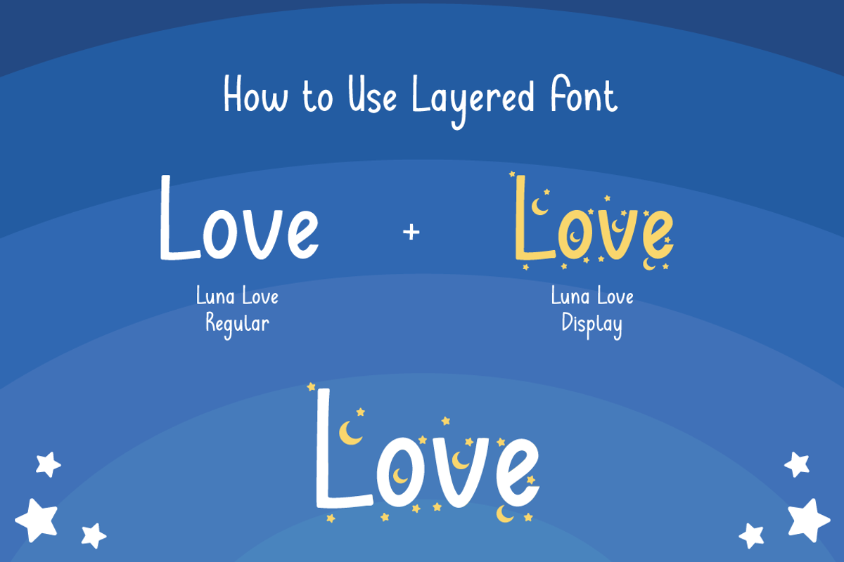 Luna Love - Layered Crafty Font, a Font by Attype (Photo 7 of 8)