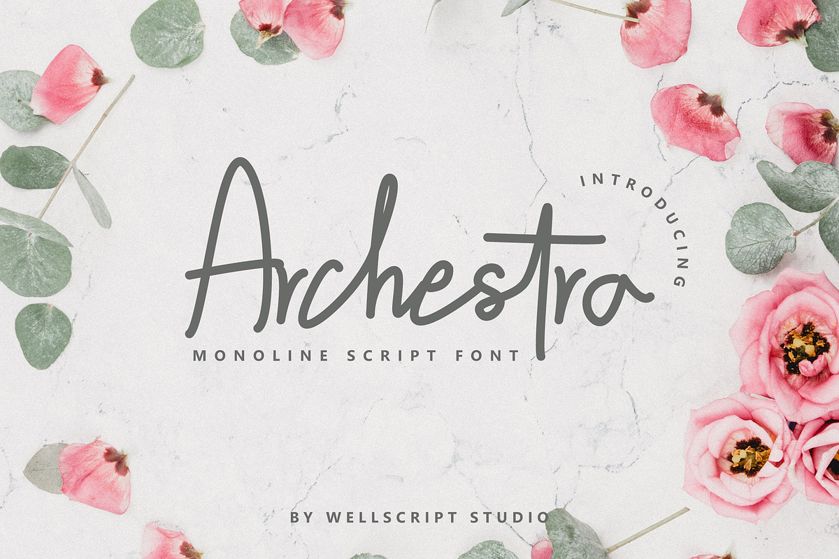 Archestra - Handwritten Script, a Script Font by Wellscript Studio (Photo 1 of 8)