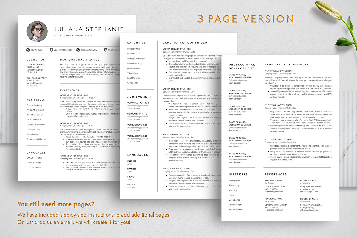 Modern Resume Template with picture, a Resume Template by TheStandOutResume (Photo 4 of 10)